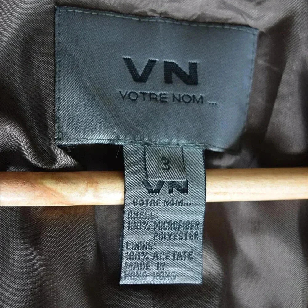 NWT VOTRE NOM Brown Blazer with Burgundy Buttons Size 3 - Picture 3 of 4